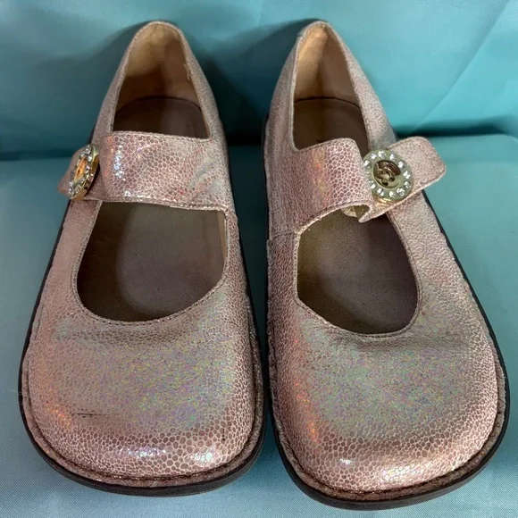 Alegria Paloma Mary Jane’s Pink Iridescent sz 39 - Picture 3 of 8